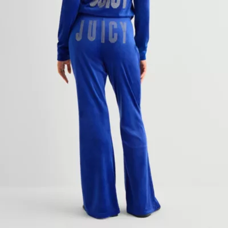 Juicy By Couture Womens Juniors Flare Mid Rise Track Pant