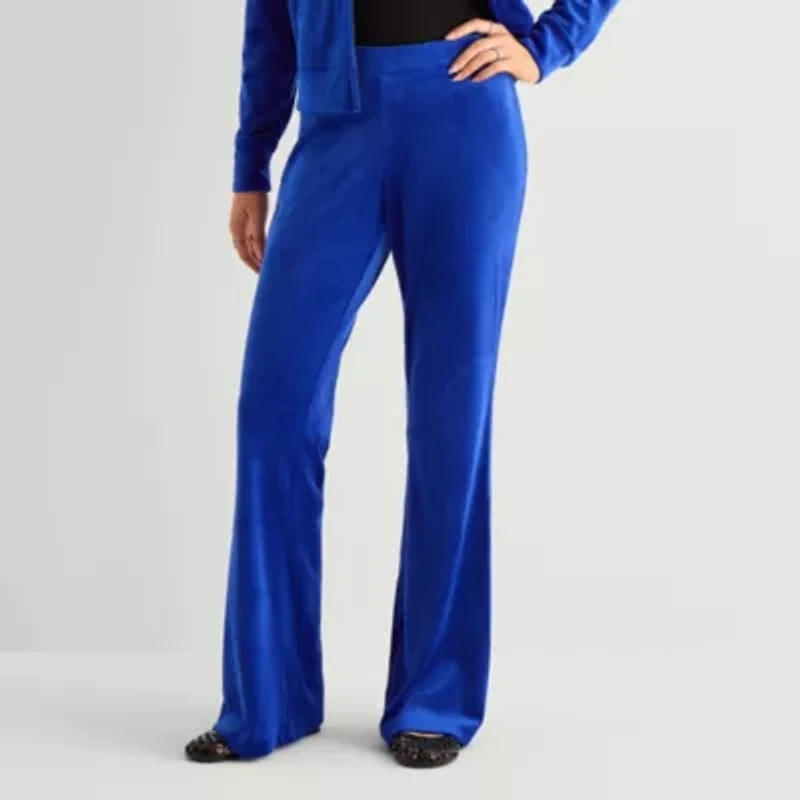 Juicy By Couture Womens Juniors Flare Mid Rise Track Pant