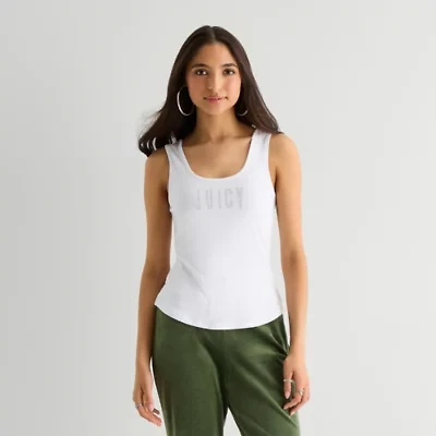 Juicy By Couture Womens Juniors U Neck Sleeveless Tank Top