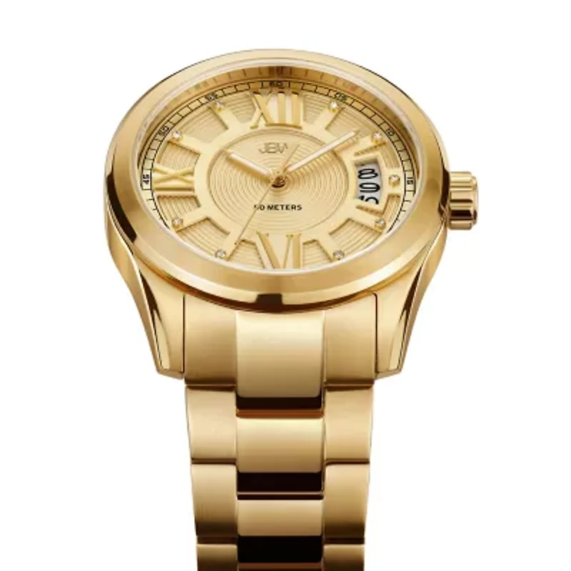 JBW Bond Mens Diamond-Accent Gold-Tone Stainless Steel Watch J6311A