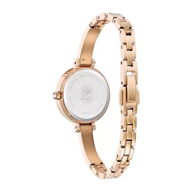 Citizen Silhouette Crystal Womens Rose Goldtone Stainless Steel Bracelet Watch Em0863-53d