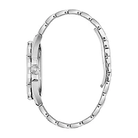 Bulova Crystal Mens Silver Tone Stainless Steel Watch Boxed Set 96k104