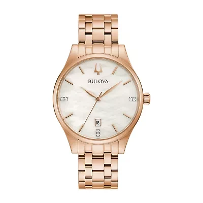 Bulova Classic Womens Rose Goldtone Stainless Steel Bracelet Watch 97p152
