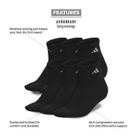 adidas Cushioned Womens 6 Pair Quarter Ankle Socks