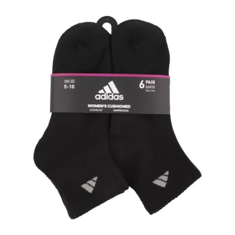 adidas Cushioned Womens 6 Pair Quarter Ankle Socks