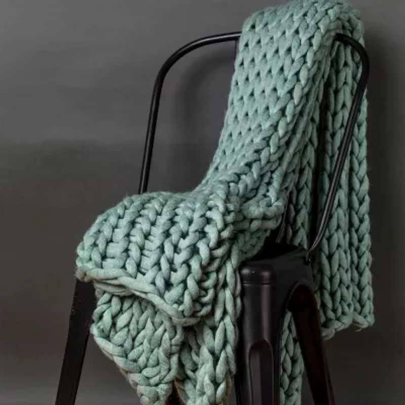 Your Lifestyle By Donna Sharp Chunky Knitted Reversible Lightweight Throw