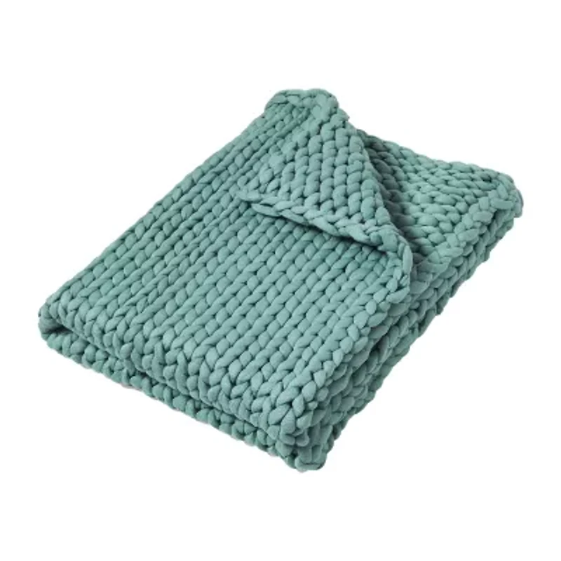 Your Lifestyle By Donna Sharp Chunky Knitted Reversible Lightweight Throw