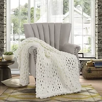 Your Lifestyle By Donna Sharp Chenille Knitted Reversible Lightweight Throw