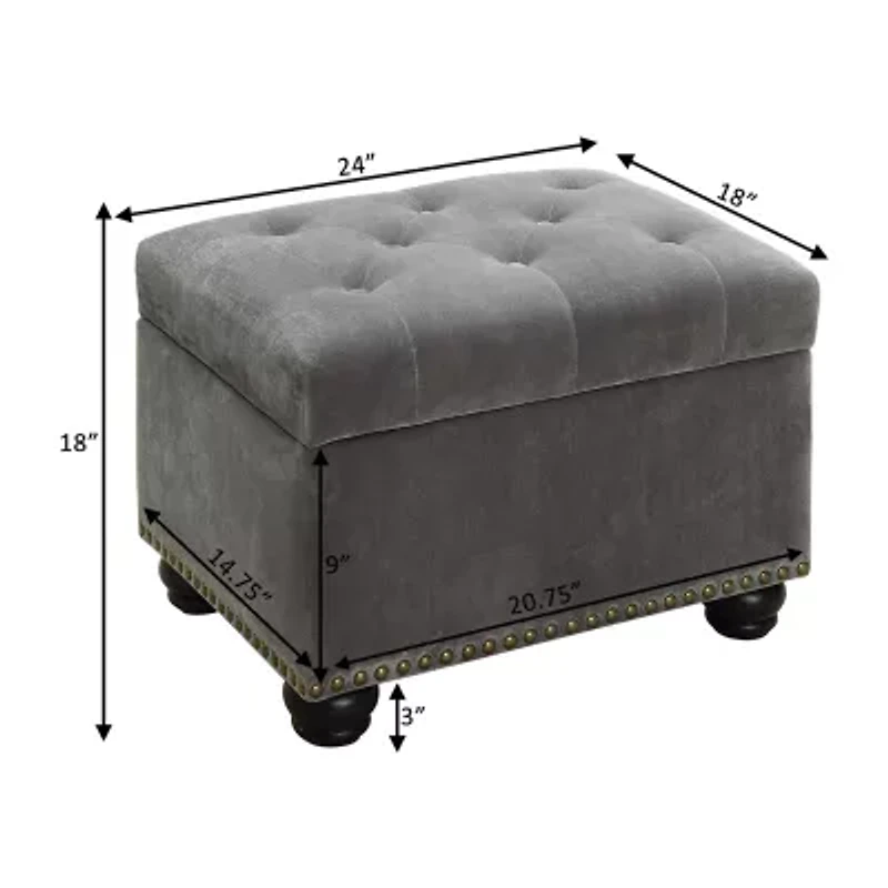 Designs4comfort 5th Avenue Tufted Storage Ottoman