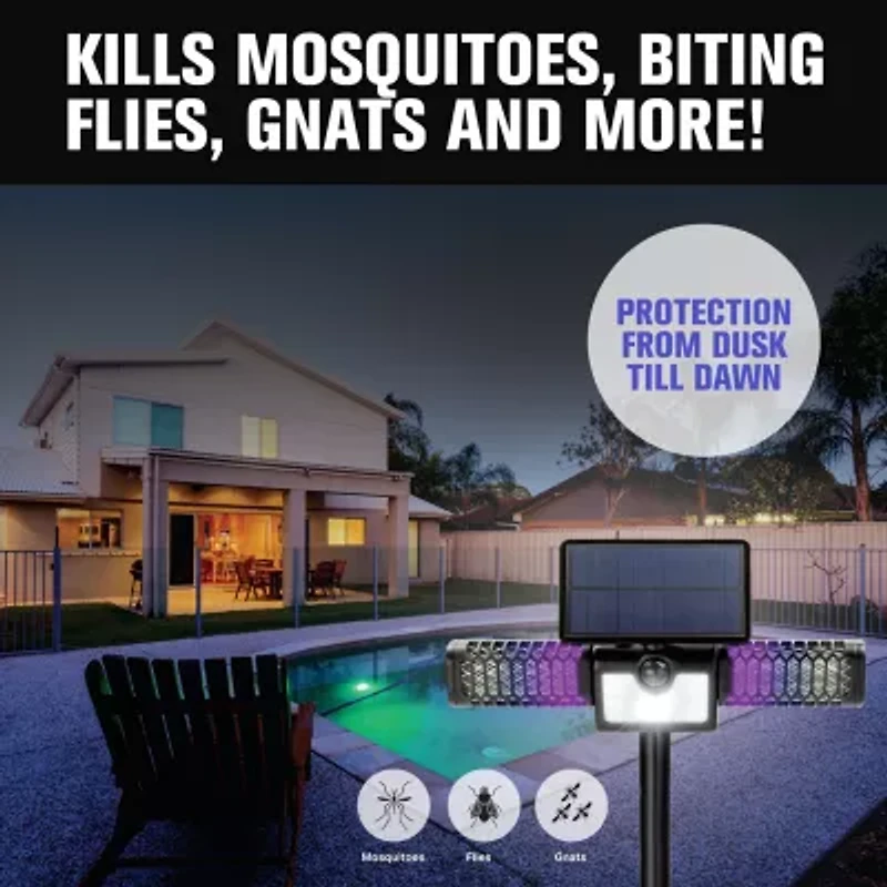 Bell + Howell Monster Solar Zapper 2-in-1 Floodlight Solar Bug Zapper