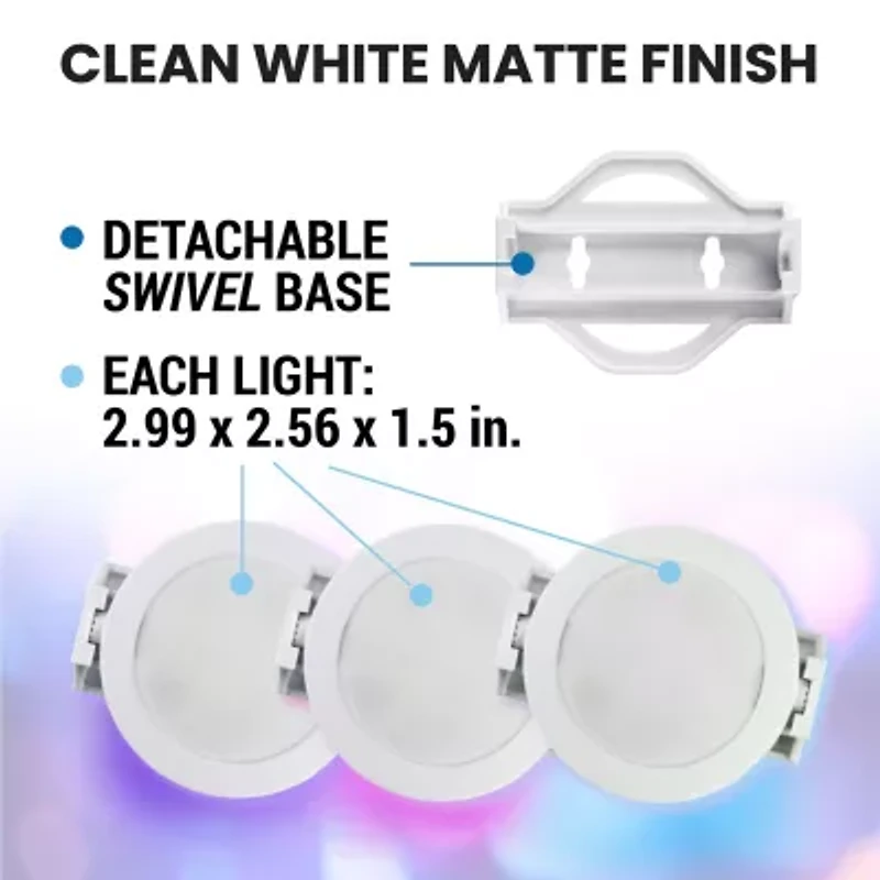 Bell + Howell Color Changing LED Puck Lights with Dimmable Feature and Includes Remote Control