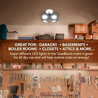 Bell + Howell Quadburst 5500 Lumens 4 Multi-Directional High Intensity Lighting Panels for Indoor and Outdoor, Shop, Ceiling, and Garage Lighting
