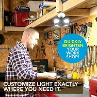 Bell + Howell Quadburst 5500 Lumens 4 Multi-Directional High Intensity Lighting Panels for Indoor and Outdoor, Shop, Ceiling, and Garage Lighting