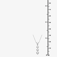 3-Stone Linear (H-I / I1) Womens 1/2 CT. T.W. Lab Grown White Diamond 10K Gold 18 Inch Pendant Necklace
