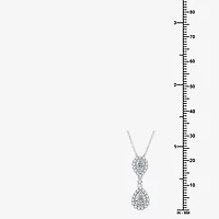 (G-H / Si2-I1) Womens 1 CT. T.W. Lab Grown White Diamond 10K White Gold Pear 18 Inch Pendant Necklace