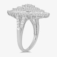 Womens 2 CT. T.W. Lab Grown White Diamond 10K Gold Marquise Cluster Cocktail Ring