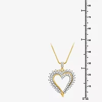 Womens 1 CT. T.W. Natural White Diamond 10K Gold Heart 18 Inch Pendant Necklace