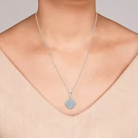 (H-I / Si2-I1) Womens 1 1/2 CT. T.W. Lab Grown White Diamond 10K White Gold Diamond 18 Inch Pendant Necklace