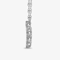 Diamond Blossom Womens 1 CT. T.W. Lab Grown White 10K Gold Flower 18 Inch Pendant Necklace