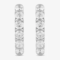 Womens 1 CT. T.W. Lab Grown White Diamond 10K Gold 16.1mm Hoop Earrings