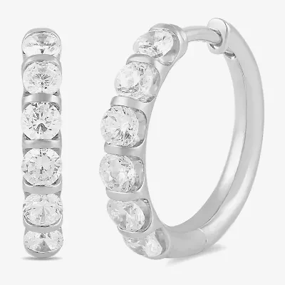 Womens 1 CT. T.W. Lab Grown White Diamond 10K Gold 16.1mm Hoop Earrings