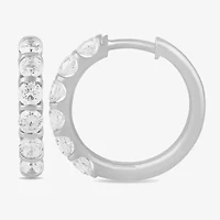 Womens 1 CT. T.W. Lab Grown White Diamond 10K Gold 16.1mm Hoop Earrings