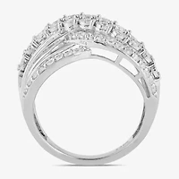 Womens 1 CT. T.W. Lab Grown White Diamond 10K Gold Cocktail Ring