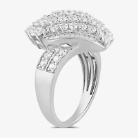 Womens 2 CT. T.W. Lab Grown White Diamond 10K Gold Marquise Cluster Cocktail Ring