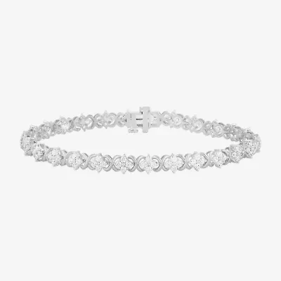 Womens 3 CT. T.W. Lab Grown White Diamond 10K Gold Tennis Bracelet