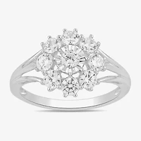 Diamond Blossom (H / I1-I2) Womens 1 CT. T.W. Lab Grown White 10K Gold Flower Cluster Cocktail Ring