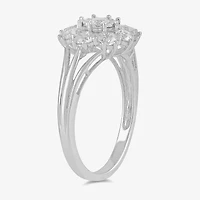 Diamond Blossom (H / I1-I2) Womens 1 CT. T.W. Lab Grown White 10K Gold Flower Cluster Cocktail Ring