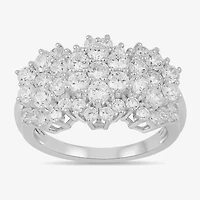 Diamond Blossom Womens 2 CT. T.W. Lab Grown White 10K Gold Cluster Cocktail Ring