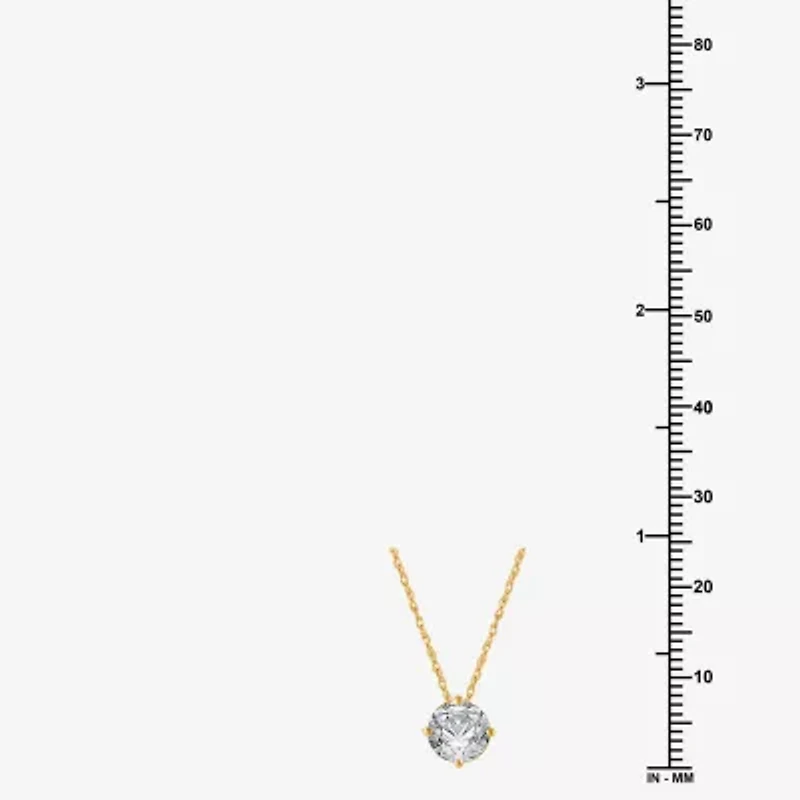 Ever Star (H-I / Si2-I1) Womens 1 CT. Lab Grown White Diamond 10K Gold Round 18 Inch Pendant Necklace
