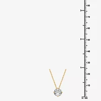 Ever Star (H-I / Si2-I1) Womens 1 CT. Lab Grown White Diamond 10K Gold Round 18 Inch Pendant Necklace