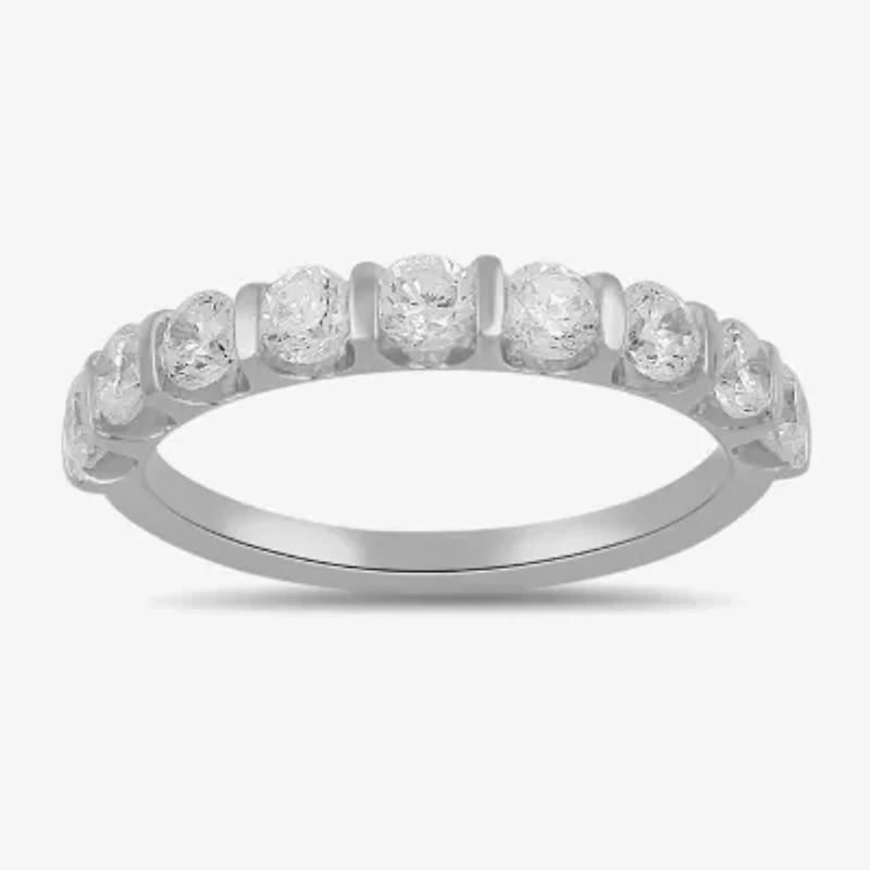 Womens 1 CT. T.W. Lab Grown White Diamond 10K Gold Band