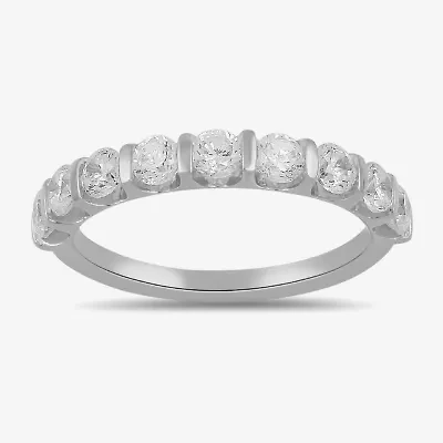Womens 1 CT. T.W. Lab Grown White Diamond 10K Gold Band