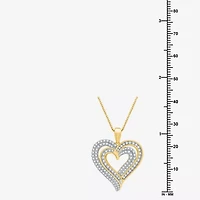 Womens / CT. T.W. Lab Grown White Diamond 14K Gold Over Silver Sterling Silver Heart 18 Inch Pendant Necklace