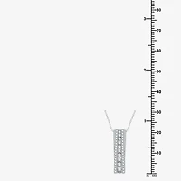 Linear Womens 1/2 CT. T.W. Lab Grown White Diamond Sterling Silver 18 Inch Pendant Necklace