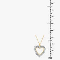 Womens 1/ CT. T.W. Lab Grown White Diamond 14K Gold Over Silver Sterling Silver Heart 18 Inch Pendant Necklace