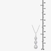 Womens 1/4 CT. T.W. Lab Grown White Diamond Sterling Silver Pear 18 Inch Pendant Necklace
