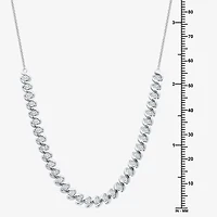 Womens White Diamond Sterling Silver 12 Inch Tennis Necklace