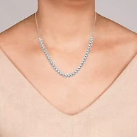 Womens White Diamond Sterling Silver 12 Inch Tennis Necklace