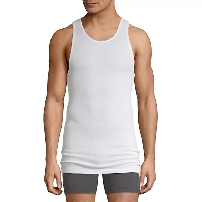 Stafford Ultra Soft Mens Round Neck Sleeveless 4 Pack Extra Tall Tank