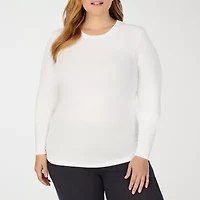 Cuddl Duds Womens Softwear Plus Crew Neck Long Sleeve Thermal Shirt