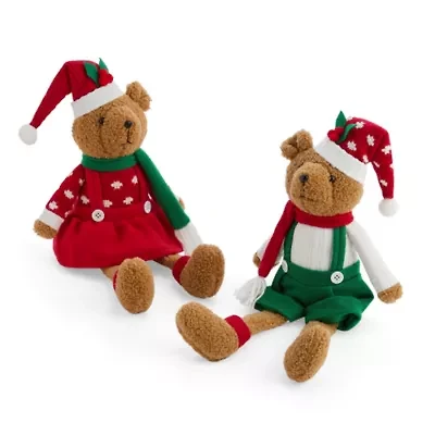 North Pole Trading Co. Bear Sitter Set 2-pc. Christmas Tabletop Decor