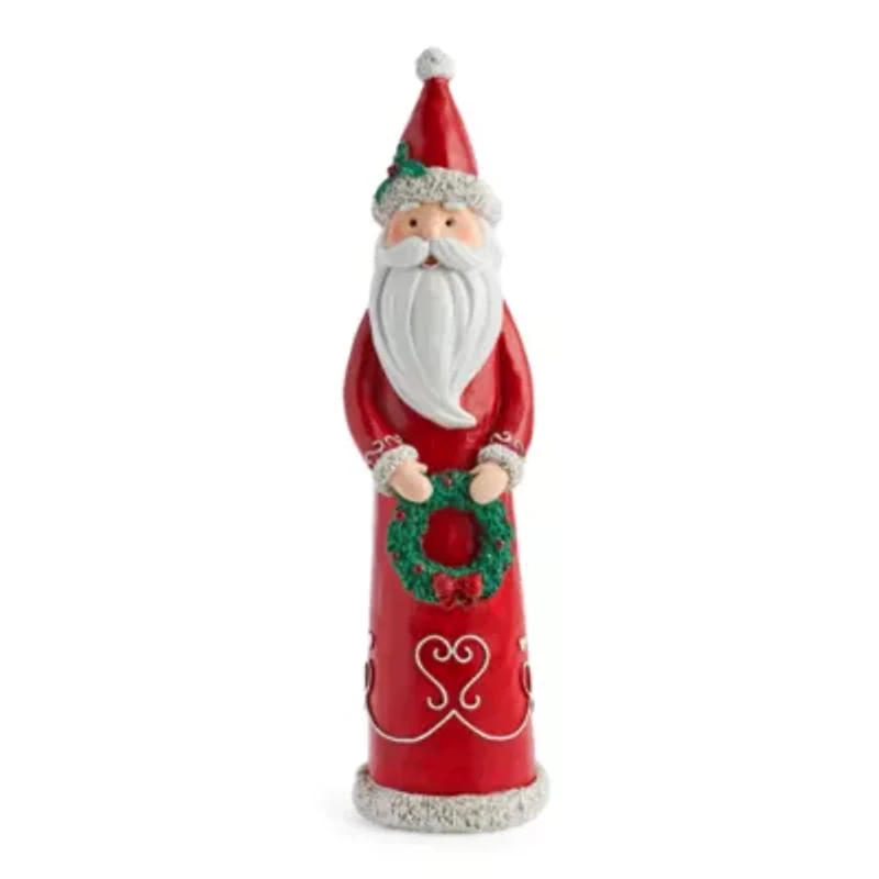 North Pole Trading Co. Red Resin Santa Christmas Tabletop Decor