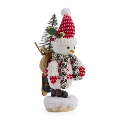 North Pole Trading Co. Skating Mini Snowman Christmas Tabletop Decor