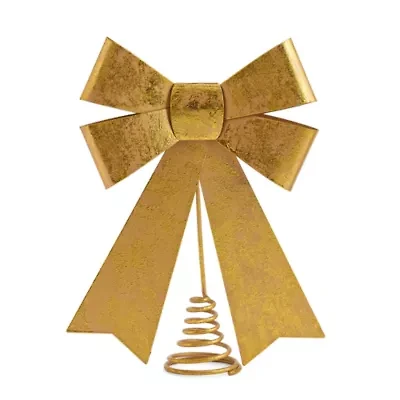 North Pole Trading Co. Gold Bow Christmas Tree Topper