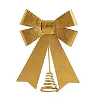 North Pole Trading Co. Gold Bow Christmas Tree Topper