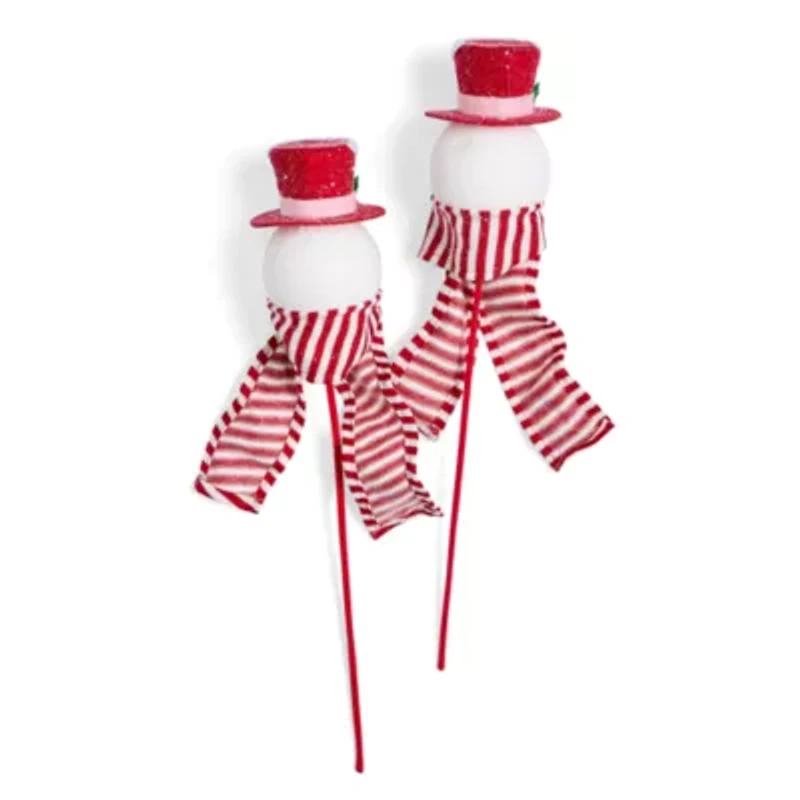 North Pole Trading Co. Snowman Head Set 2-pc. Christmas Ornament